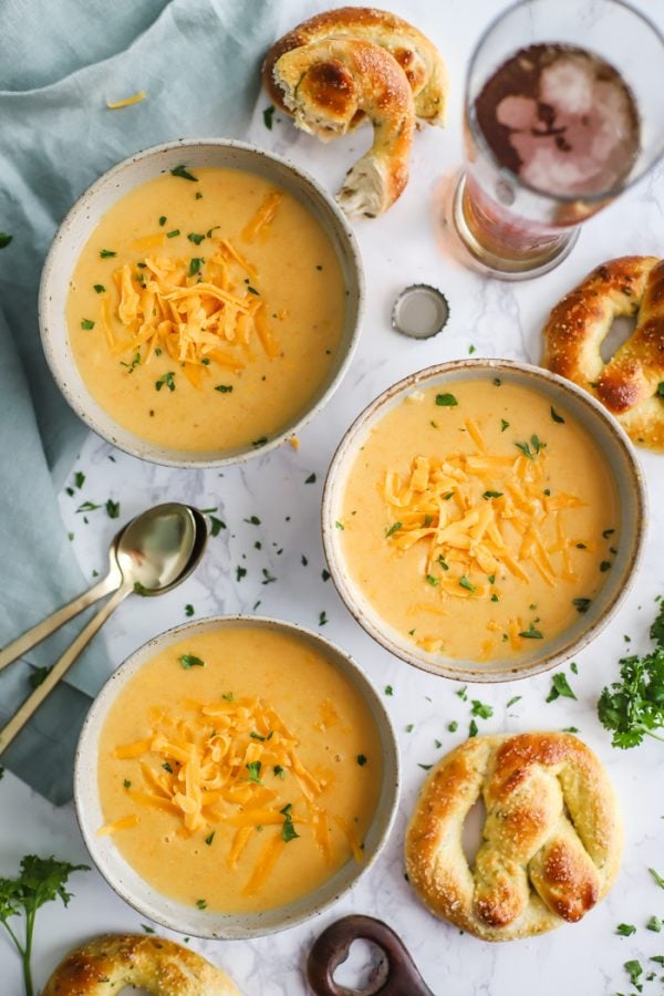 EASY Beer Cheese Soup that comes together in one pot!