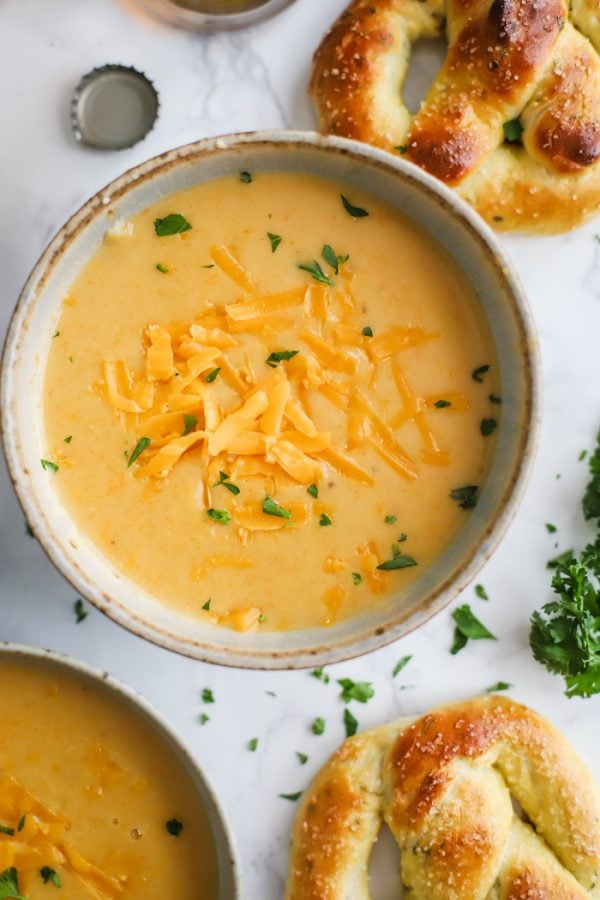 EASY Beer Cheese Soup that comes together in one pot!