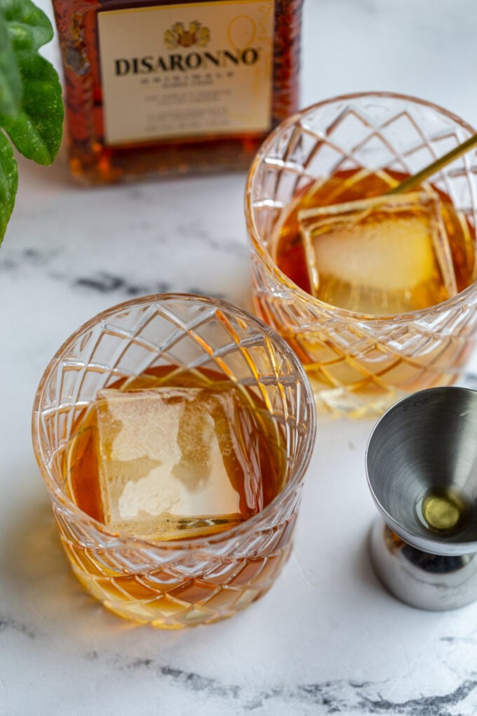 French connection drinks served in lowball glasses with ice