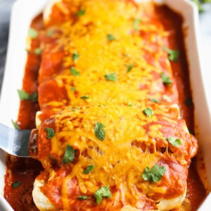 vegan enchiladas with cheese on top