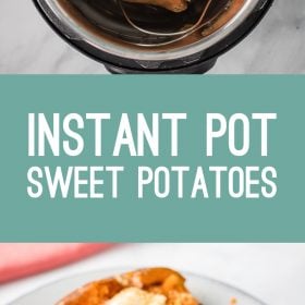 Instant Pot Sweet Potatoes- this recipe shows you how to make the BEST sweet potatoes in your instant pot or pressure cooker and it's so easy! #instantpot #vegan #healthy