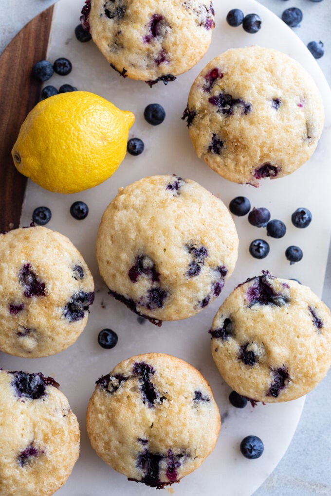 Baked muffins in a muffin pan.