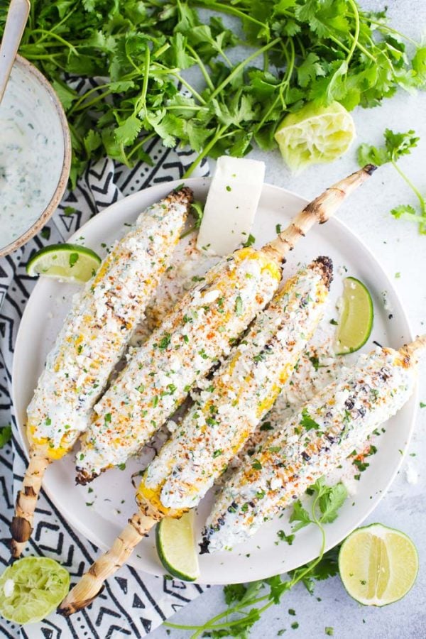 Easy Mexican Street Corn- this street corn is super easy to make on the grill and is the perfect side dish that everyone will enjoy!