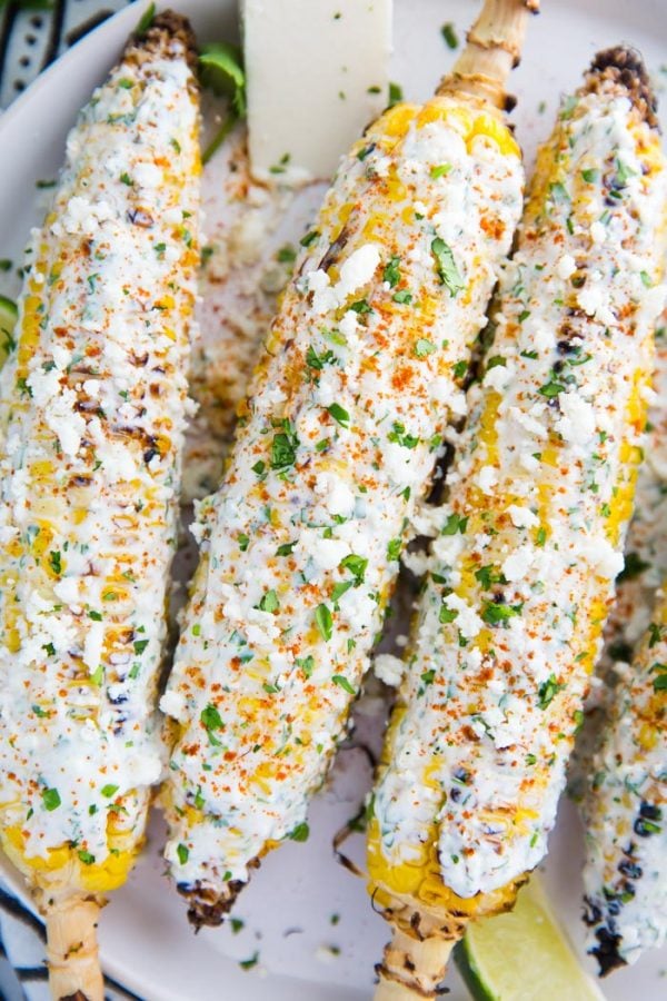 Easy Mexican Street Corn- this street corn is super easy to make on the grill and is the perfect side dish that everyone will enjoy!