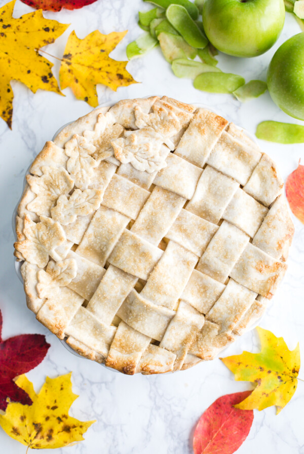 Vegan Apple Pie- the crust is a coconut oil crust and the filling is simple, sweet, and DELICIOUS!!