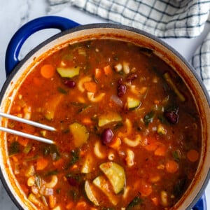 vegan minestrone in a big pot